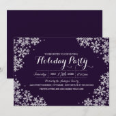 Invitation de fête de vacances flocon de neige vio (Devant / Derrière)