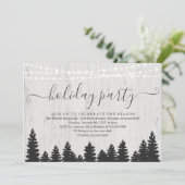 Invitation de fête de vacances | Hiver rustique (Debout devant)