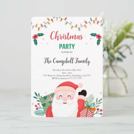 Invitation de fête de vacances modifiable (Debout devant)