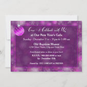 Invitation de fête de vacances - Ornements violets (Dos)
