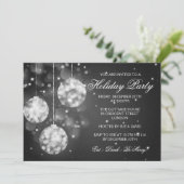 Invitation de fête de vacances Sparkling Baubles N (Debout devant)