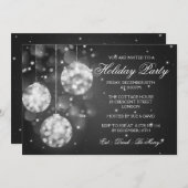Invitation de fête de vacances Sparkling Baubles N (Devant / Derrière)