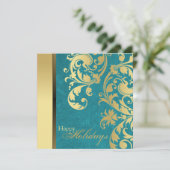 Invitation de fête de vacances - Teal et remous (Debout devant)