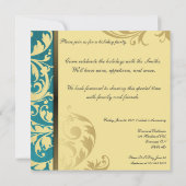 Invitation de fête de vacances - Teal et remous (Dos)