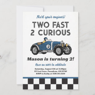 Invitation de fête de voiture de course Two Fast 2