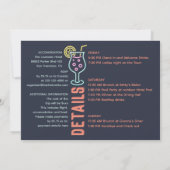 Invitation de fête de week-end de célibataire rétr (Dos)