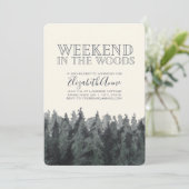 Invitation de fête de weekend en forêt (Debout devant)
