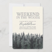 Invitation de fête de weekend en forêt (Devant)