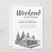 Invitation de fête de weekend en forêt (Devant)