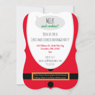 Invitation de fête d'échange de biscuits de Noël m