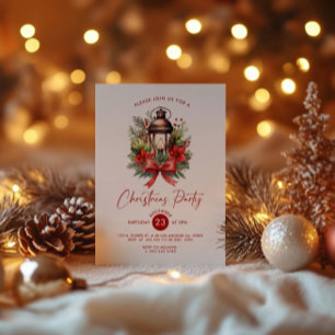 Invitation de fête décorée de Noël