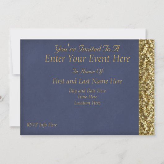 Invitation de fête Deep Blue (Dos)