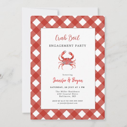 Invitation de fête d'engagement décontractée pour (Devant)