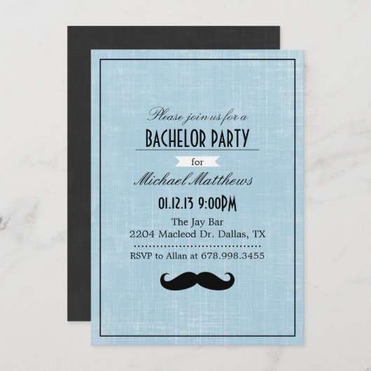 Invitation de fête d'enterrement de vie de garçon  (Devant / Derrière)