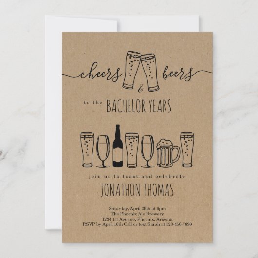 Invitation de fête d'enterrement de vie de garçon  (Devant)