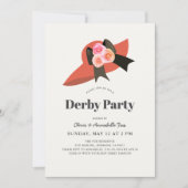 Invitation de fête Derby Roses Chapeau Rouge Grand (Devant)