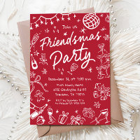 Invitation de fête des amis, fête de Noël