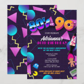 Invitation de fête des années 80 contre 90 ou 40e  (Devant / Derrière)