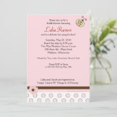 Invitation de Fête des mariées 5 x 7, tendance ros (Debout devant)