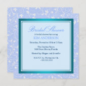 Invitation de Fête des mariées à fleurs bleues (Devant / Derrière)