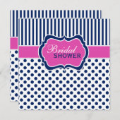 Invitation de Fête des mariées à points de polka b (Devant / Derrière)