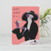 Invitation de Fête des mariées Art Déco vintage (Debout devant)