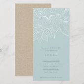 Invitation de Fête des mariées Bleu Bleu Paisley O (Devant / Derrière)