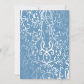 Invitation de Fête des mariées Bleu Élégant (Dos)