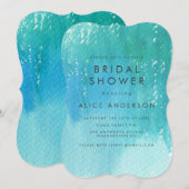 Invitation de Fête des mariées bleu lave aquarelle (Devant / Derrière)