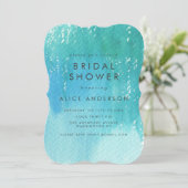 Invitation de Fête des mariées bleu lave aquarelle (Debout devant)