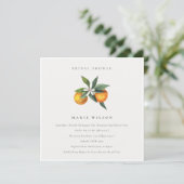 Invitation de Fête des mariées Botanique Orange Mi (Debout devant)