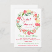 Invitation de Fête des mariées circulaire rose 3x5 (Devant / Derrière)