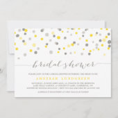 Invitation de Fête des mariées Confetti Jaune et G (Devant)