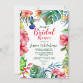 Invitation de Fête des mariées d'aquarelle florale (Devant)