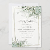 Invitation de Fête des mariées de cadre succulent  (Devant)
