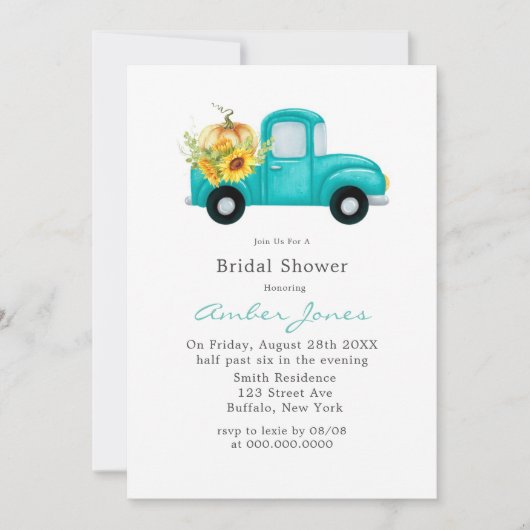 Invitation de Fête des mariées de Citrouille de ca (Devant)