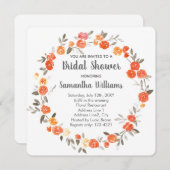 Invitation de Fête des mariées de couronnes floral (Devant / Derrière)