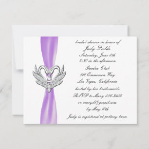 Invitation de Fête des mariées de cygnes en argent