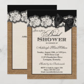 Invitation de Fête des mariées de dentelle de Burl (Devant / Derrière)