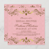 Invitation de Fête des mariées de dentelle fleurie (Devant / Derrière)