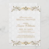 Invitation de Fête des mariées de dentelle florale (Devant / Derrière)