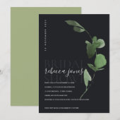 INVITATION de FÊTE DES MARIÉES de FOLIAGE EUCALYPT (Devant / Derrière)