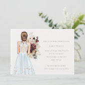 Invitation de Fête des mariées de Mariage bleu cie (Debout devant)