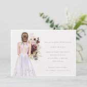 Invitation de Fête des mariées de Mariage Lilac mi (Debout devant)