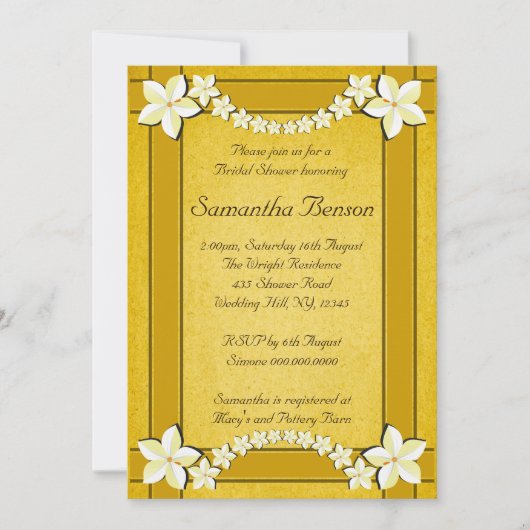Invitation de Fête des mariées de Mariage Rustic G (Devant)