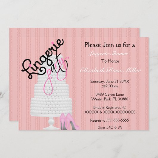 Invitation de Fête des mariées de talons noirs et (Devant / Derrière)