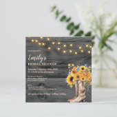 Invitation de Fête des mariées de tournesol Bottes (Debout devant)