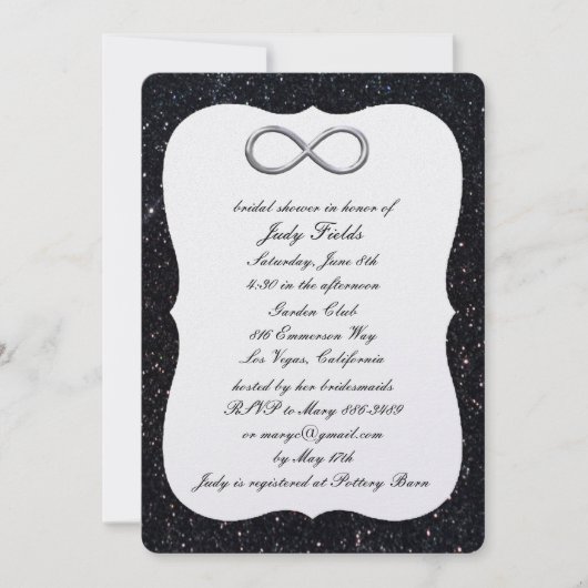 Invitation de Fête des mariées d'infinité argentée (Devant)