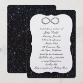 Invitation de Fête des mariées d'infinité argentée (Devant / Derrière)