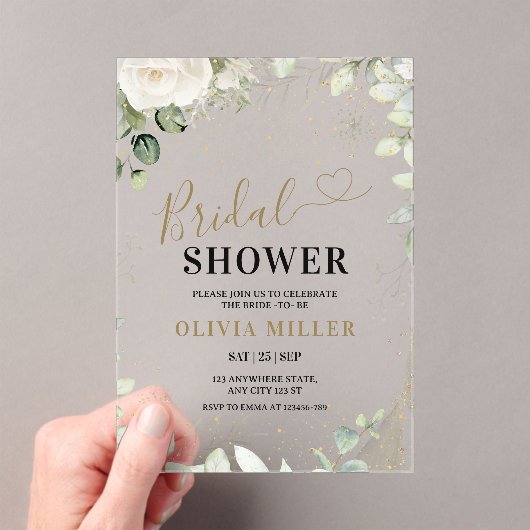 Invitation de Fête des mariées d'or vert, Eucalypt (In situ (ordinateur de poche))